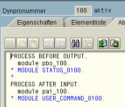 Ablaufsteerung zum Dynpro 100 mit dem Custom-Control für den ALV