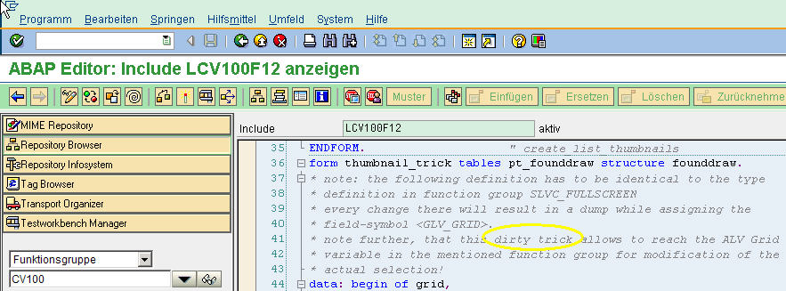 ganz schmutzige Tricks in ABAP