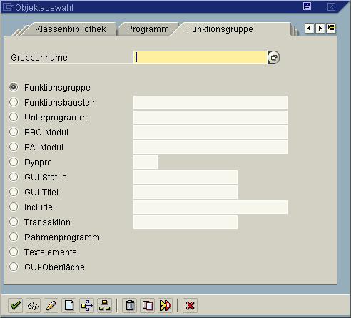 Objektauswahl Funktionsgruppe