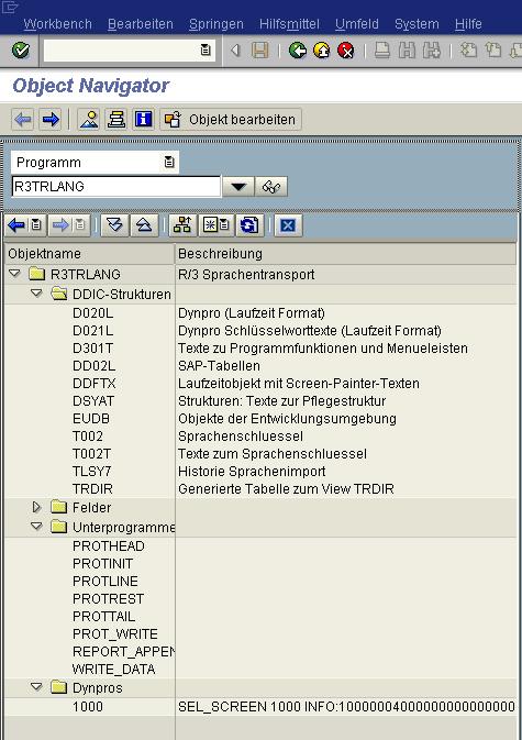 im linken Fenster der SE80 sieht man alle Programmbestandteile