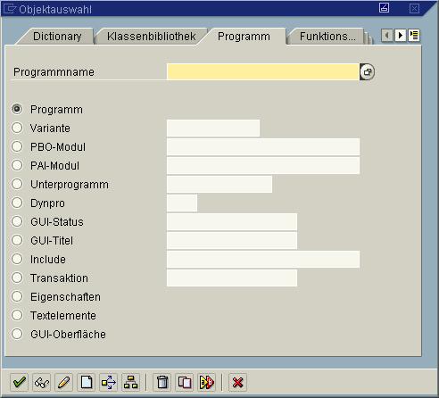 Objektauswahl Programme